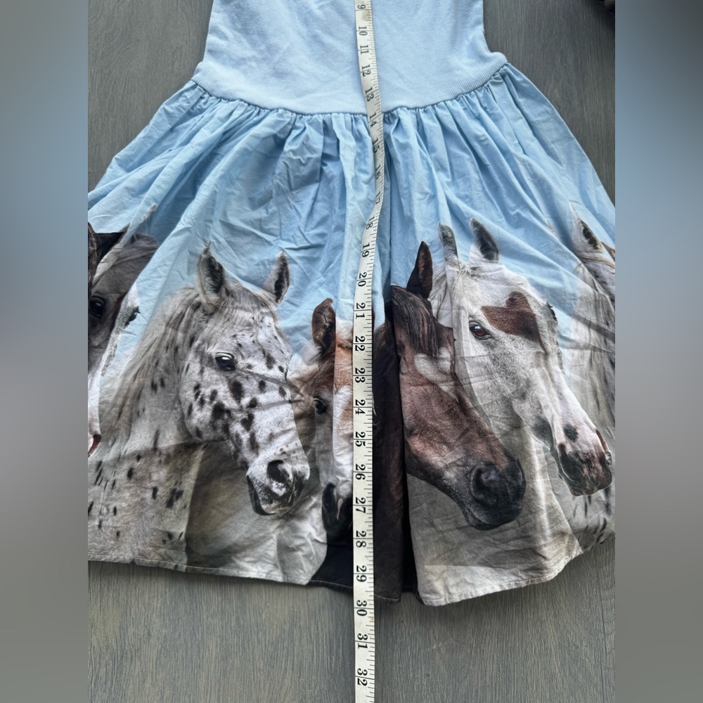 Molo Light Blue Dress with Horse Print - Picture 5 of 7